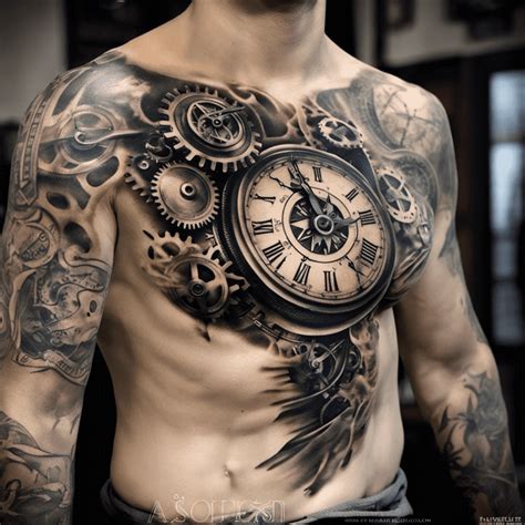 clock tattoo on chest|cute clock tattoos.